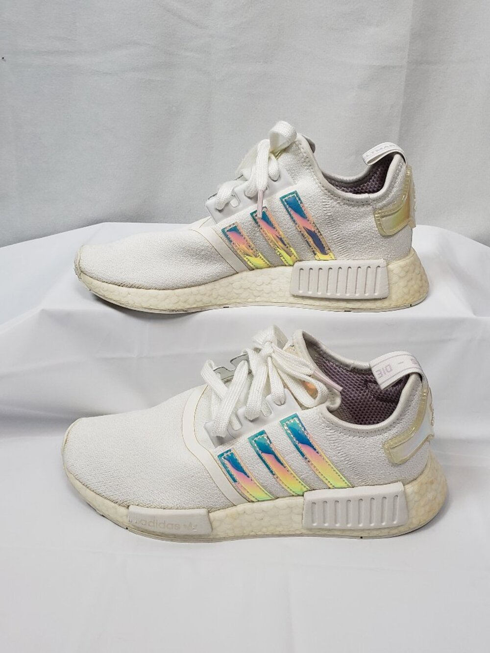 Adidas Boost White Iridescent FY1263 Running Sneakers Knit Casual Ladies 6.5